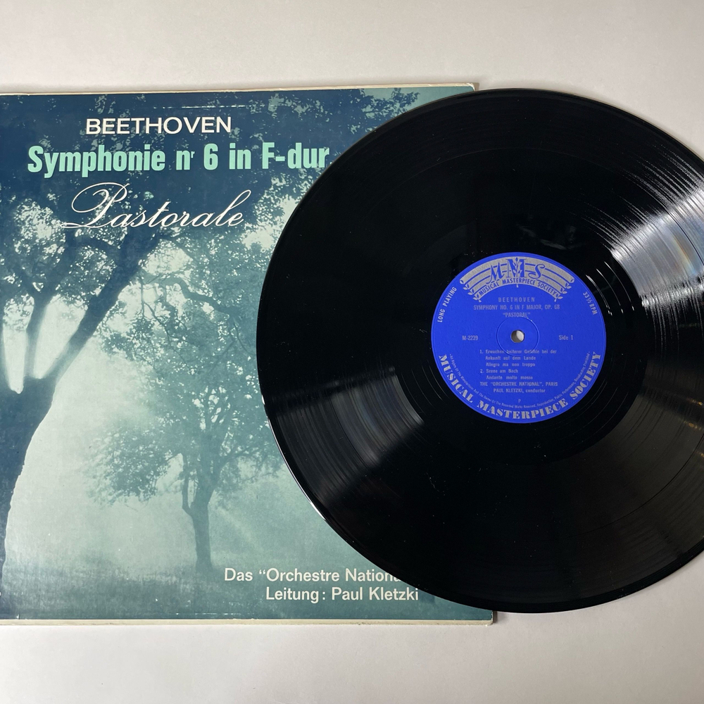 Винтажная виниловая пластинка LP Beethoven Бетховен, Das Orchestre National, Paris Paul Kletzki Symphonie Nr 6 In F Dur, Op. 68 Pastorale (Германия 1962)