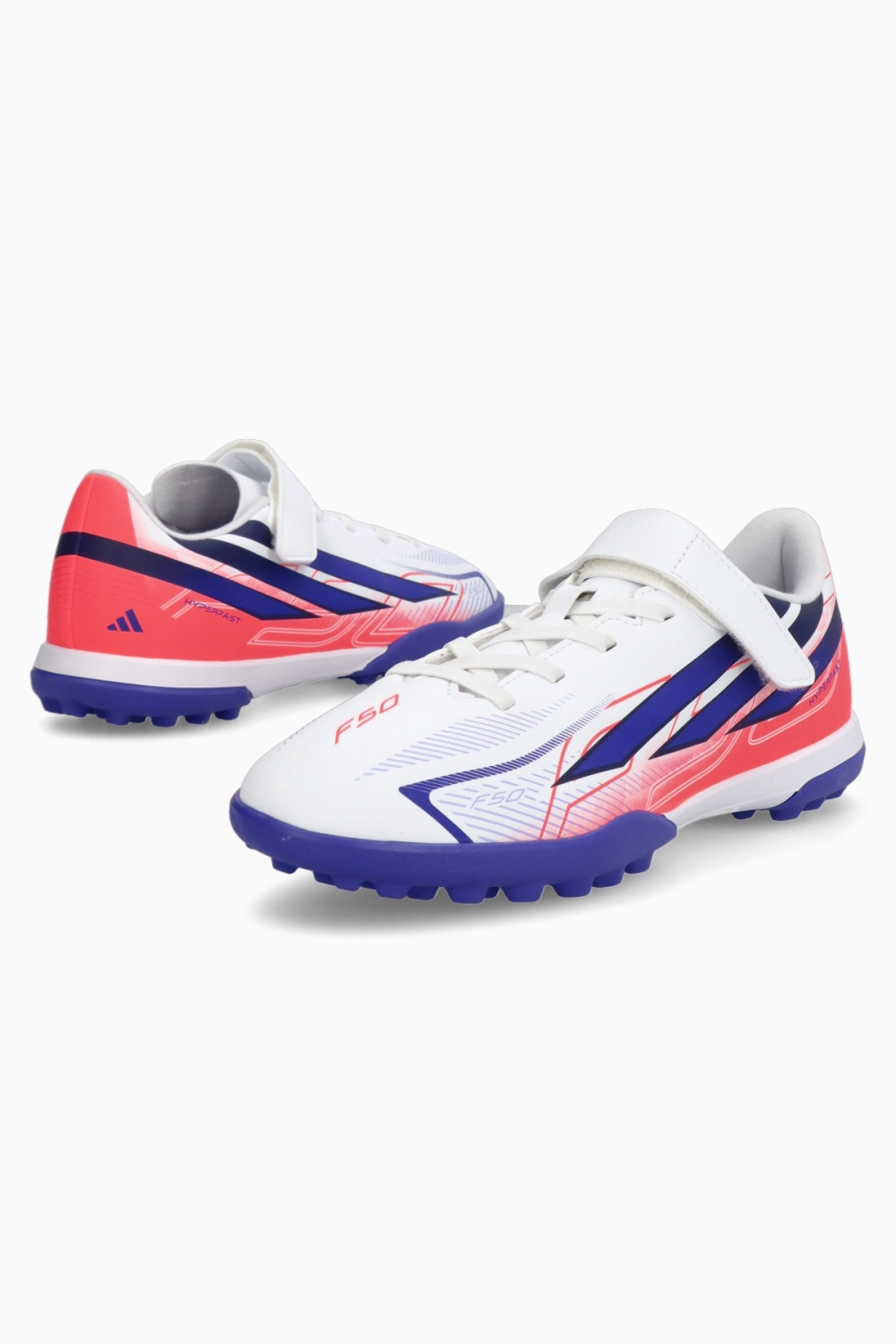 Сороконожки adidas F50 Hyperfast Club Hook-and-Loop TF Junior - белый