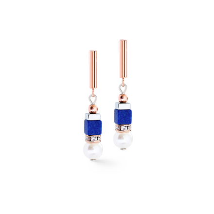 Серьги Coeur de Lion Blue Rose Gold 4354/21-0759
