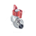 Кран шаровой латунь хром R254D Ду 25 Ру42 ВР/НР бабочка красная Giacomini R254X005