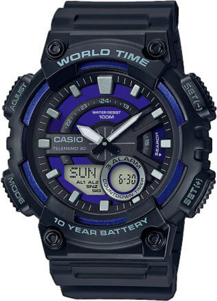 Японские наручные часы Casio Collection AEQ-110W-2A2VEF с хронографом