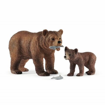 Schleich - Мать Гризли с медвежонком 42473X