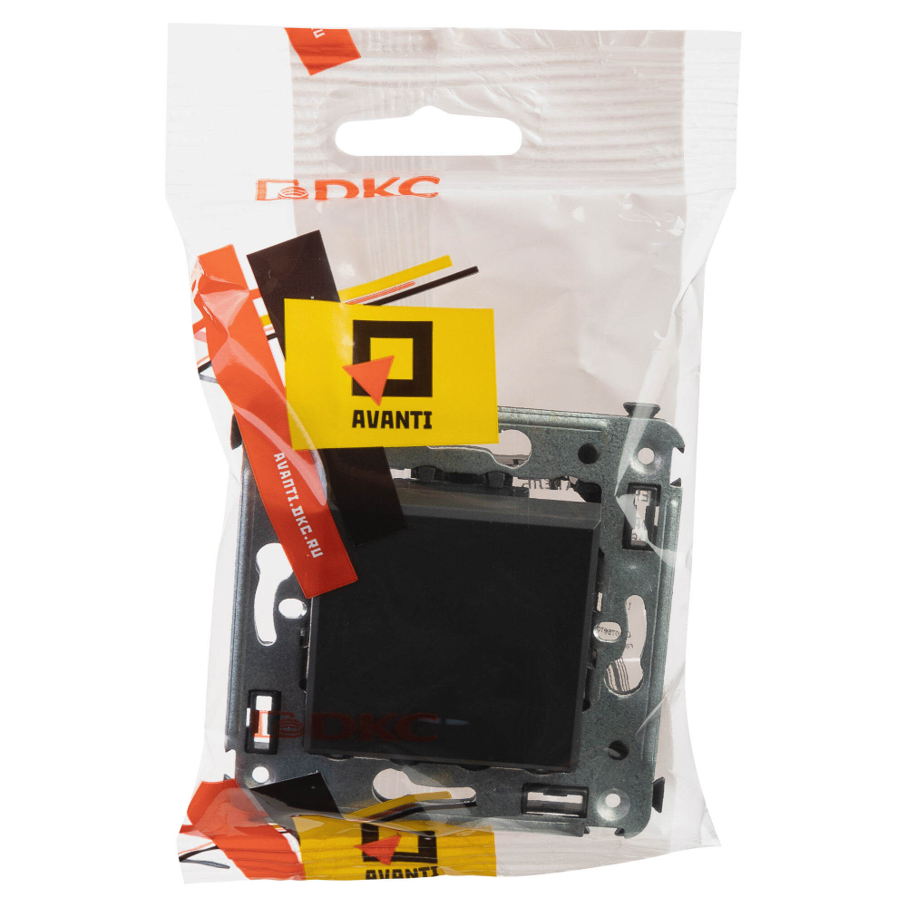 Переключатель одноклавишный в стену, "Avanti", "Черный матовый"