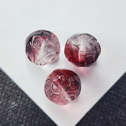 Бусины, стекло, лэмпворк, с переходом цвета и рисунком, р-р 12мм