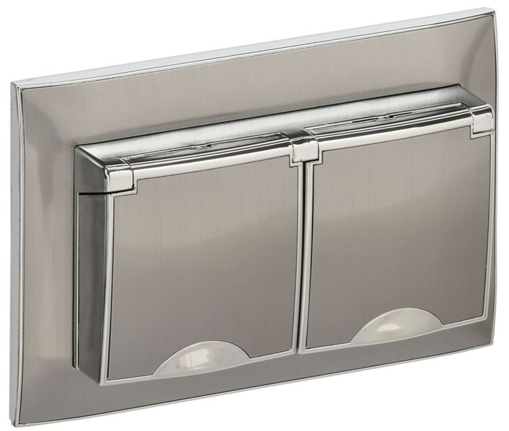 Розетка 2-м SKANDY 16А IP44 с крышкой в сборе SK-R12N никель IEK SK-R26-16-44-K50-F Розетка 2-м SKANDY 16А IP44 с крышкой в сборе SK-R12N никель IEK SK-R26-16-44-K50-F