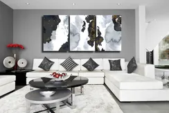 Модульная картина "Черно-белая акварель"