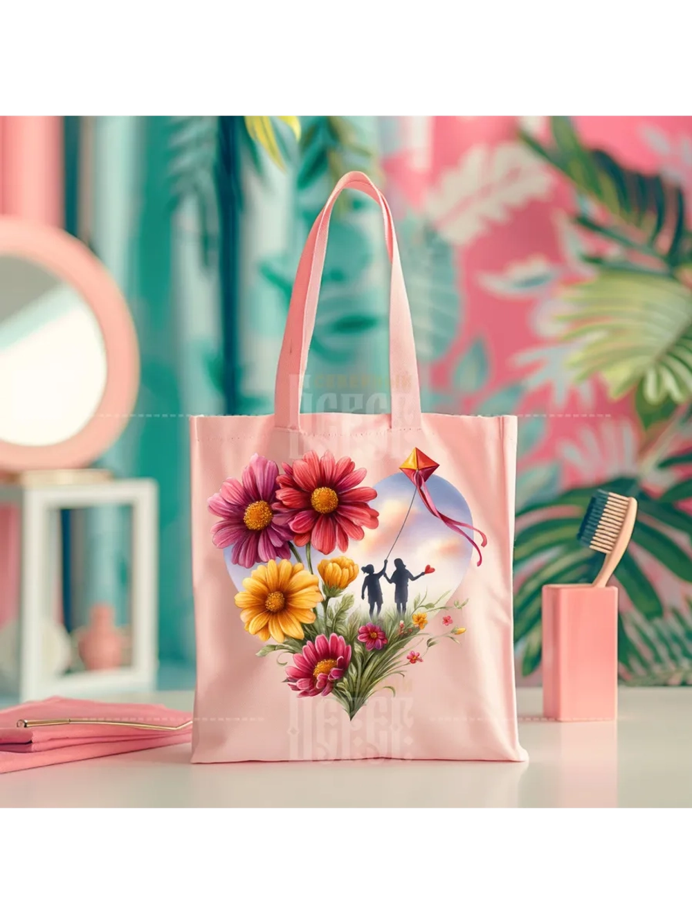 Термонаклейка на одежду, термопринт Сердце Семья