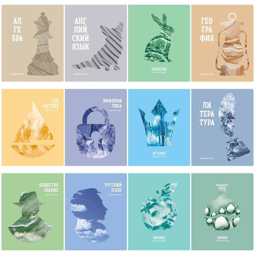 Комплект предметных тетрадей А5 48л. 12шт. "Подсказки" (BG)