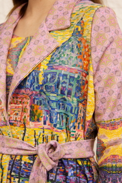 Комплект (платье и жакет) "Гранд-канал", по мотивам живописи Поля Синьяка ("Вход в Гранд-канал"