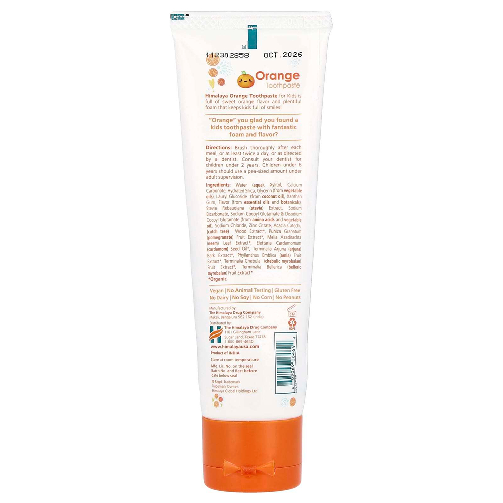 Himalaya, Kids, Зубная паста с апельсином, 4,0 унции (113 г)