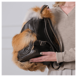 Меховой рюкзак «Городская хулиганка» рыжий