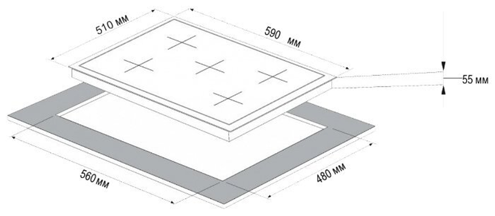 Газовая варочная панель Korting HG 697 CTW