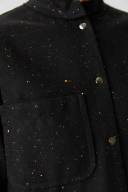 Жакет из черной шерсти с вкраплениями