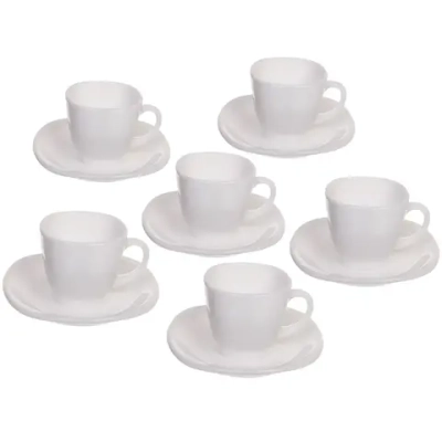 Кофейный набор 12 предметов «White magic» (6кружек 85мл+6блюдец) Мягкий квадрат