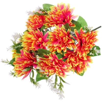 Искусственные цветы «Цветочная мелодия» Хризантемы 43см 10 цветков сиреневый неон