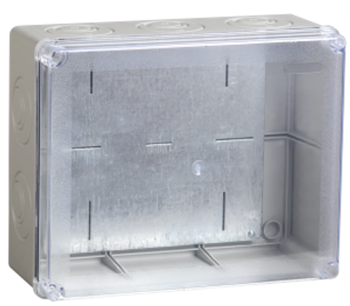 Коробка распаячная КМ41346 для открытой проводки безгалогенная (HF) 240х195х90мм с монтажной платой