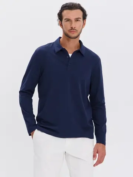 Повседневный базовый лонгслив поло