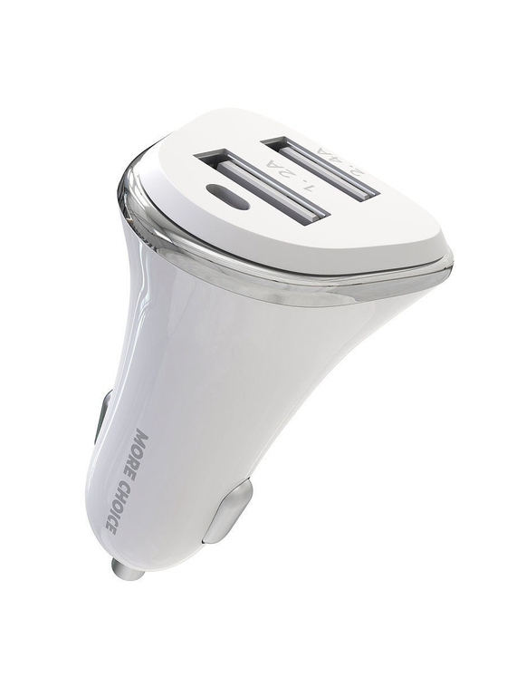 More Choice AC22 2USB 2.4A  белый Автомобильное зарядное устройство