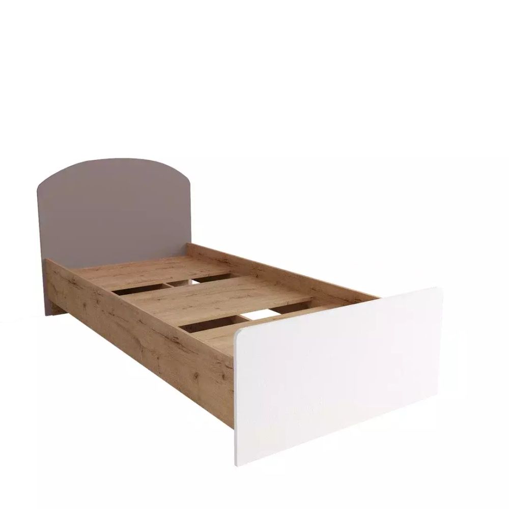 Кровать «Лавис» КРД 900.1 (дуб бунратти/белый софт), ЛДСП\МДФ, ДСВ Мебель