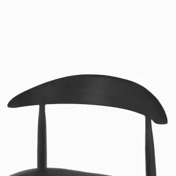 Обеденный стул Wagner черный металлический каркас, черная экокожа, черная деревянная спинка