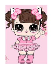 Картина по номерам "Малышка в розовом платьице", 20х30 см