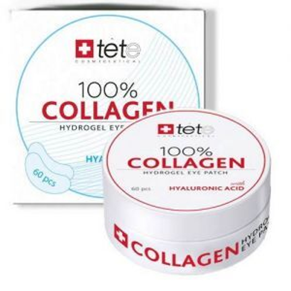 Коллагеновые патчи под глаза / TETe 100% COLLAGEN HYDROGEL EYE PATCH, 60 шт
