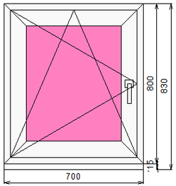 Пластиковое окно 800 х 700 ТермА Эко