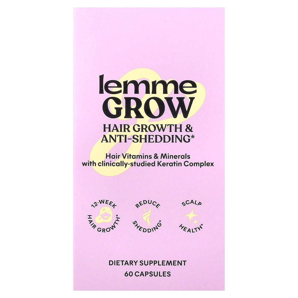 Lemme, Grow, средство для роста волос и против выпадения, 60 капсул