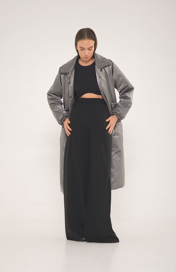 Парка-плащ AW012 серый - фото 4