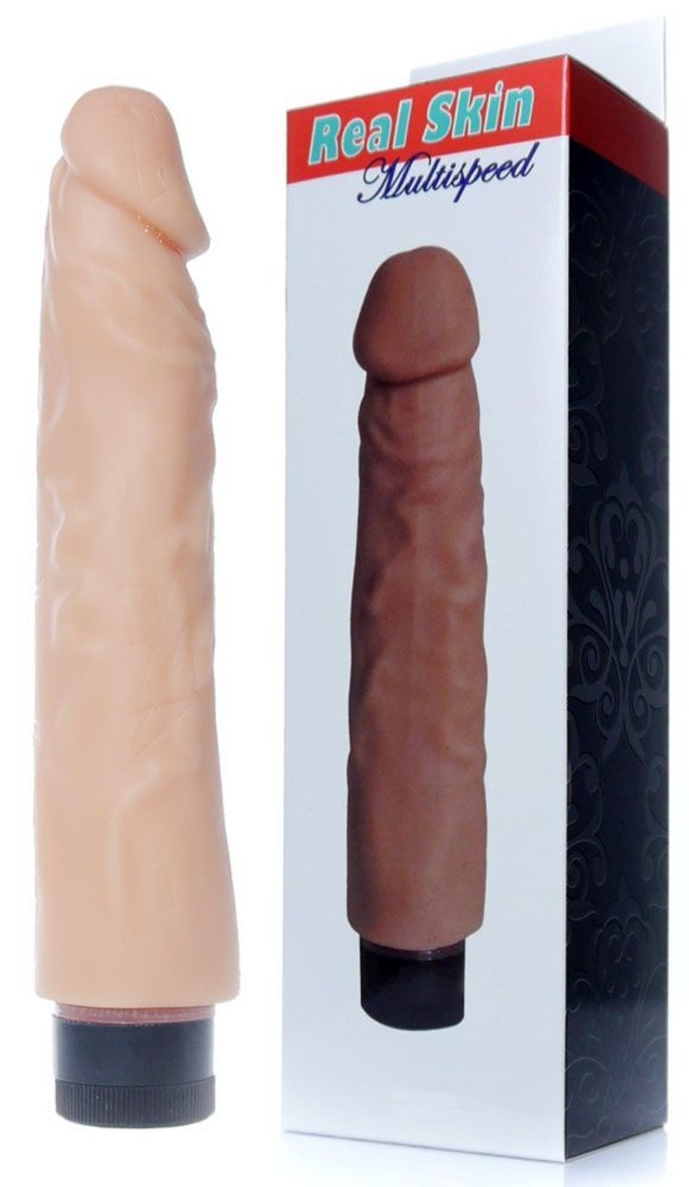 Телесный вибратор Real Skin - 23 см. (Цвет: телесный)