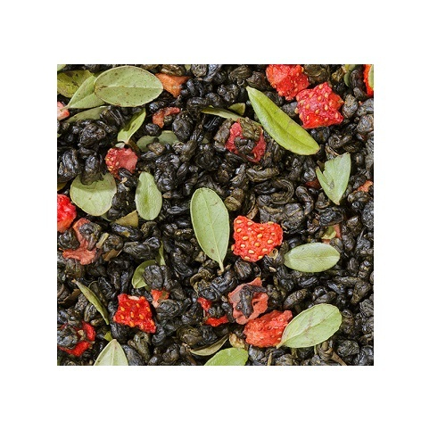 Зеленый ароматизированный чай Клубника со сливками Конунг 500г