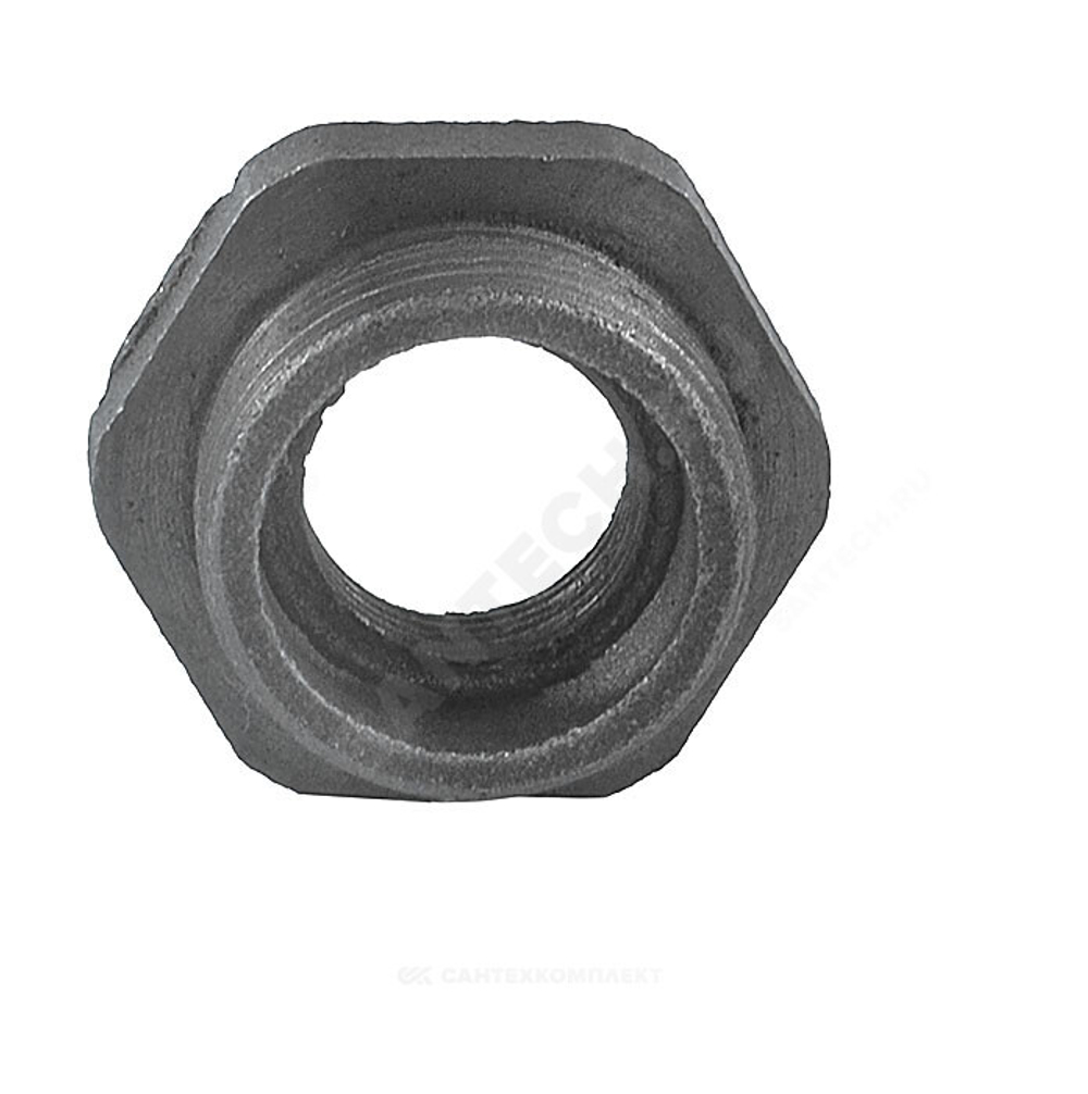 Заглушка (пробка) проходная 1 1/4"x3/4" правая резьба для чугунных радиаторов QLCX