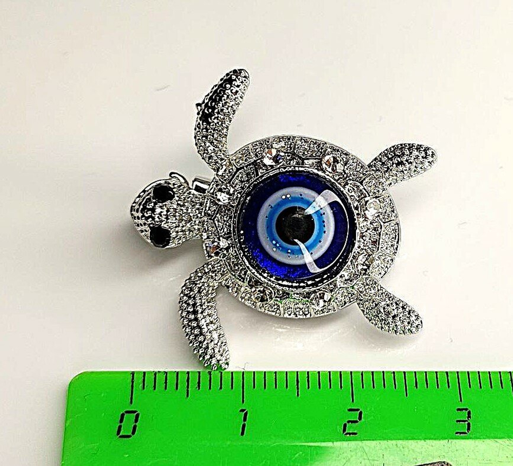 Брошка. Черепаха  Цвет белое серебро