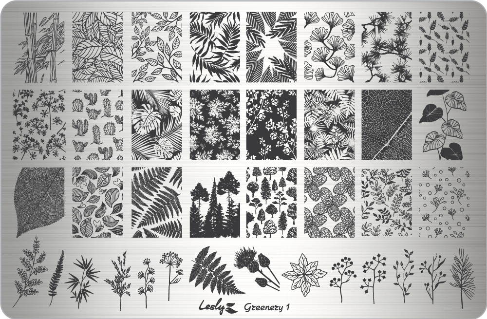 Плитки для стемпинга Lesly - Greenery 1