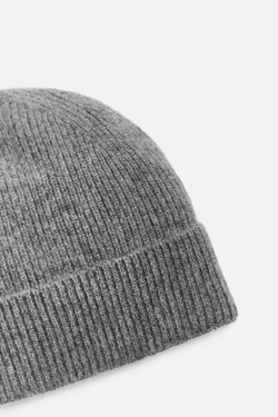 ZARA ШАПКА ИЗ КАШЕМИРА - LIMITED EDITION, СЕРЫЙ