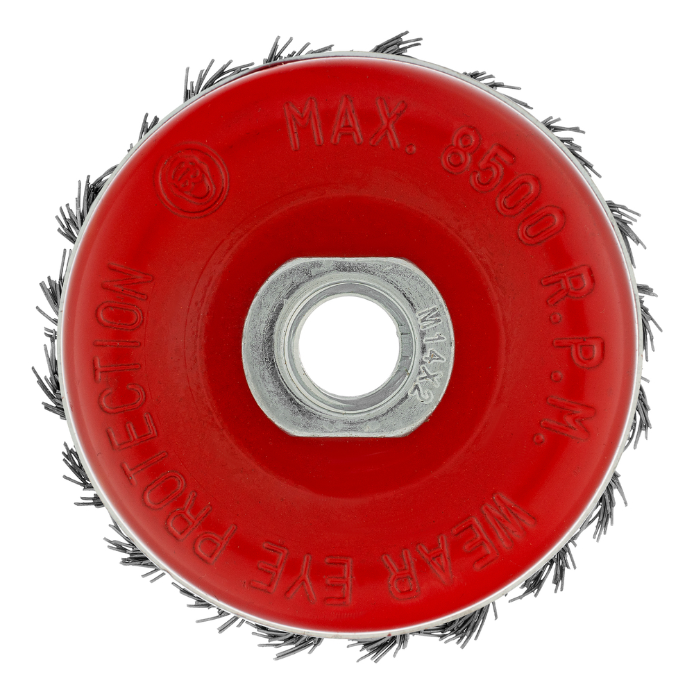 Щетка для УШМ Heavy Duty, 80 мм, М14, "чашка", крученая проволока 0.5 мм Matrix