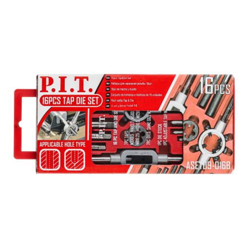 Набор для нарезания резьбы P.I.T. ASET09-016B (1бшт, метчики, плашки, держатели)