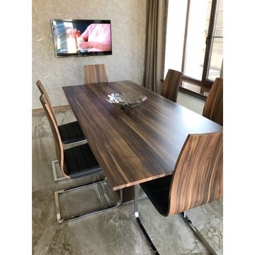 стол DUPEN DT-02 цвет орех раздвижной 160-200