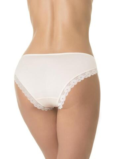 Бамбуковые трусики-слипы с кружевной оторочкой (Размер: L) (Цвет: белый)