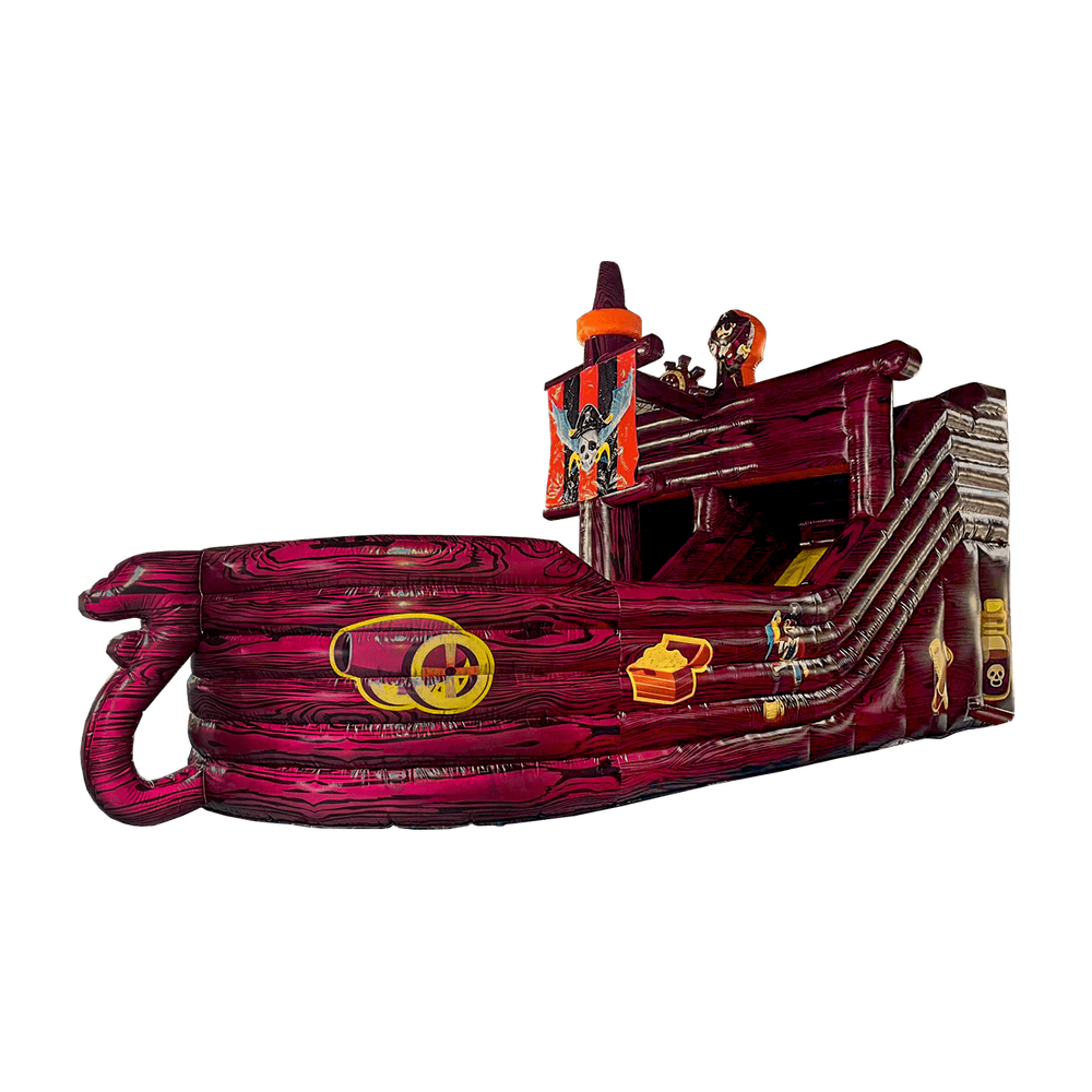 Большой надувной батут-горка “Пиратский корабль” 10*5*6 м