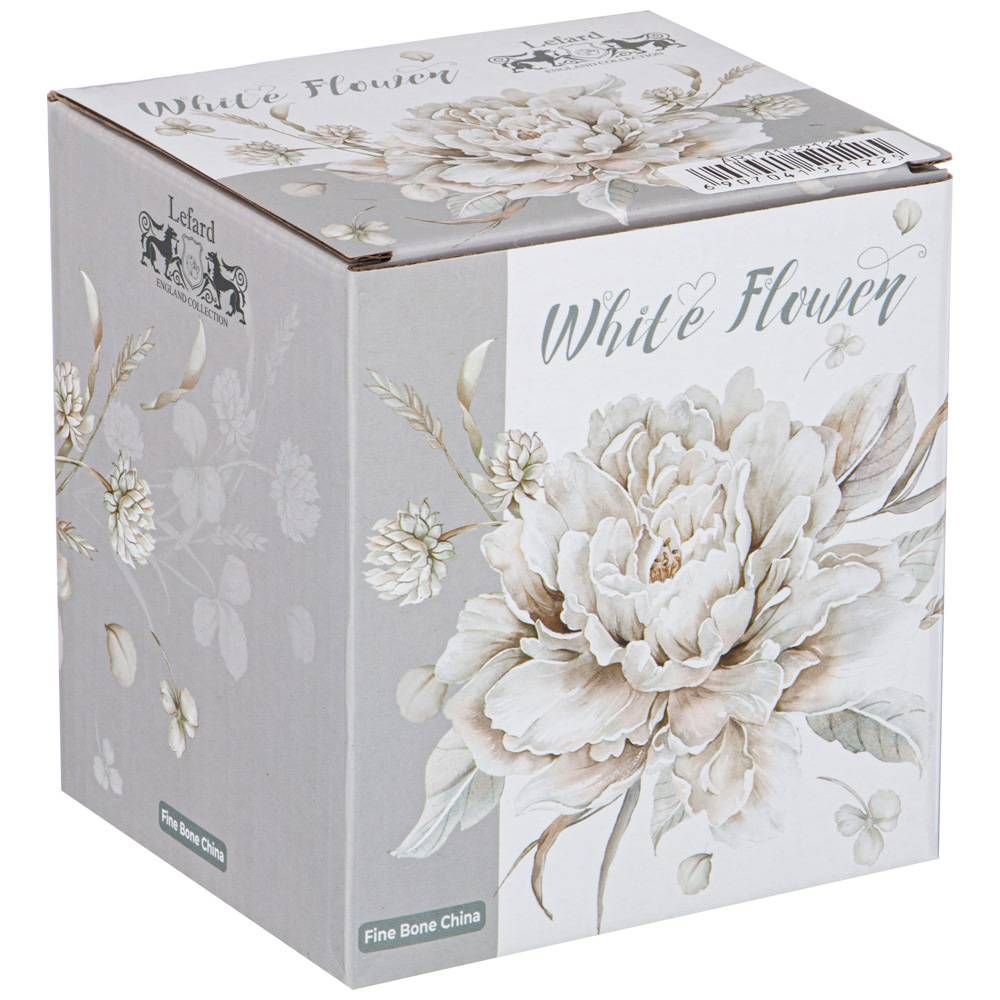 КРУЖКА LEFARD "WHITE FLOWER" 400 МЛ СЕРАЯ (КОР=48ШТ.)