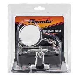 Зажим для пайки "Третья рука" с лупой Sparta 914605