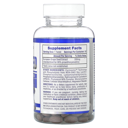 Hi Tech Pharmaceuticals, виноградная косточка, 200 мг, 90 таблеток