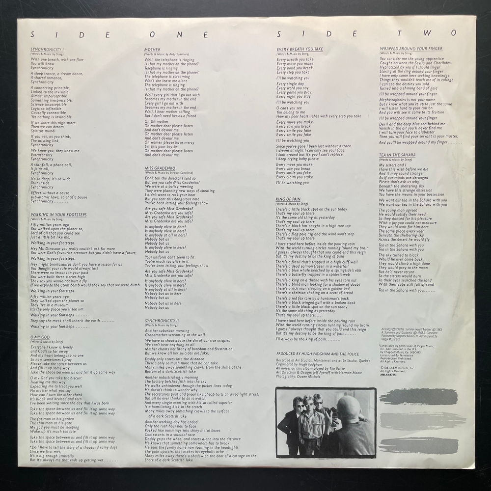 The Police ‎– Synchronicity (Голландия 1983г.)