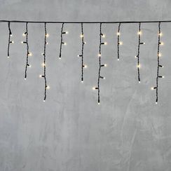 Светодиодная бахрома с колпачком 3,1*0,5 м., 120 теплых белых LED ламп, каучуковый черный провод, LTC (LL120-1-2WW)