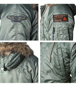 Куртка Аляска - Slim Fit N-3B Top Gun (оливковая - S.green)