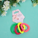 Резинки для волос детские 4шт «Your Paradise», яркий цвет, микс 6 цветов, d-4см (подвес Единорожек)