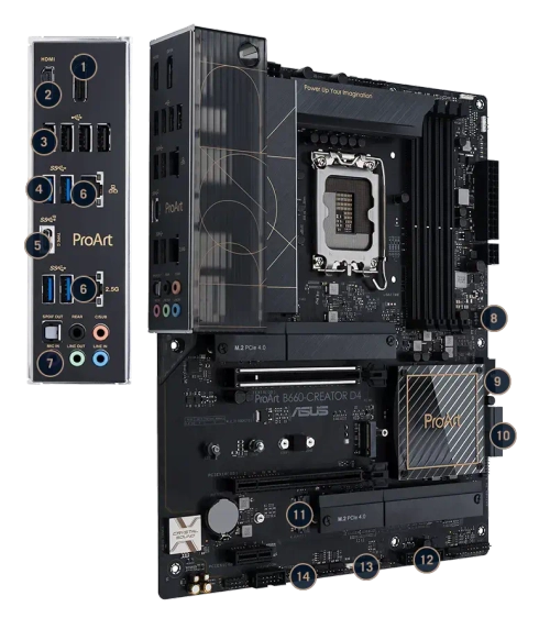 Материнская плата ASUS PROART B660-CREATOR D4, B660 (PROART B660-CREATOR D4)