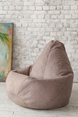 Кресло Мешок Груша Бежевый Велюр (4XL, Классический)