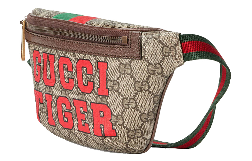GUCCI Canvas Sling Bag, Fanny Pack Regular Men"s Ebony/Brown